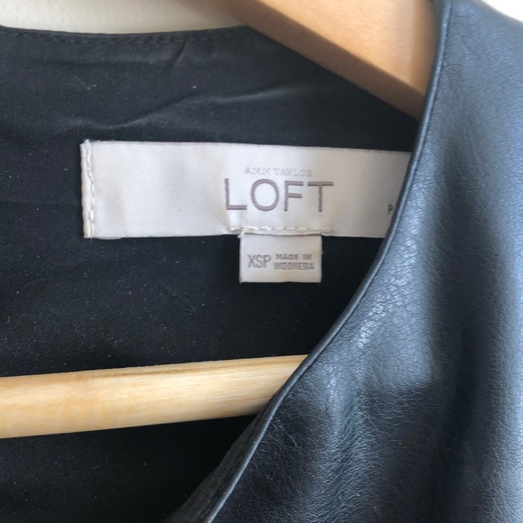 Loft black dress with faux leather detail - Picture 4 of 5